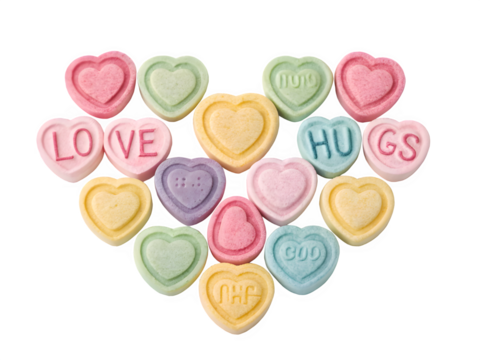 candy on white background