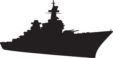 Battleship Silhouette vector illustration
