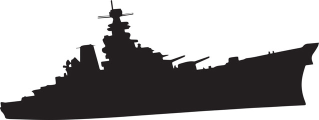 Battleship Silhouette vector illustration
