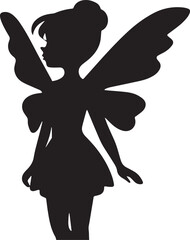 A pixie with delicate Silhouette vector illustration	