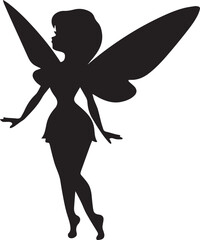 A pixie with delicate Silhouette vector illustration	