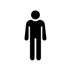 Man a simple vector line drawing, a clip art icon, Generative AI.