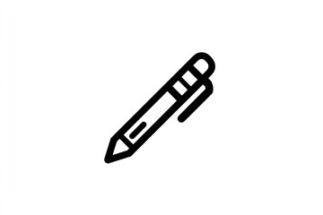 New book and pen outline icon on a white background, a simple line vector illustration logo design concept for a school education or writing activity app, Generative AI.