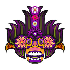 Obraz premium Devil mask, Srilankan Mask, Yaka Sticker, colorful mask PNG