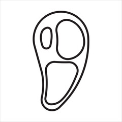 Meat icon outline vector