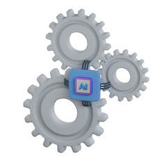 AI System 3D Icon colorful design