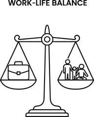 Work-Life Balance Concept Icon - Business and Family Equilibrium