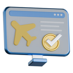 Airport check-in kiosk 3D Icon colorful design