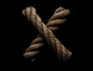 The rope is coiled in the shape of an infinity symbol on a black background, creating an attractive and minimalistic look.