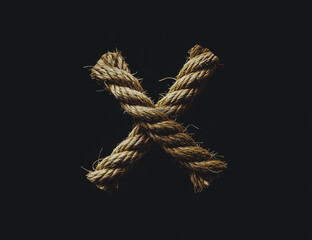The rope is coiled in the shape of an infinity symbol on a black background, creating an attractive and minimalistic look.
