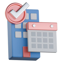 Hotel reservation 3D Icon colorful design