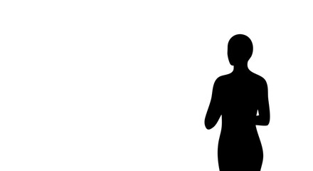 Silhouette of a person in a thoughtful pose, looking towards the left side.