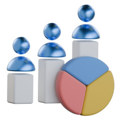 Org chart structure 3D Icon colorful design