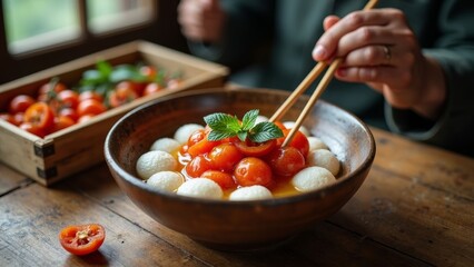 Handmade food presentation