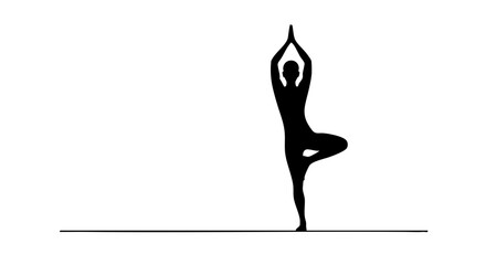 A silhouette of a person gracefully practicing yoga and maintaining balance.