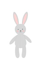 Obraz premium Cute gray rabbit toy illustration