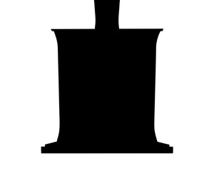 Obraz premium Monochrome silhouette of a decorative pedestal or trophy stand with base
