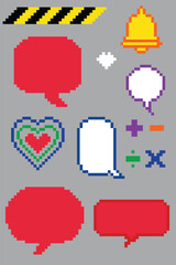 Retro Pixel Art UI Icon Set 8-bit Computer and Game Graphics