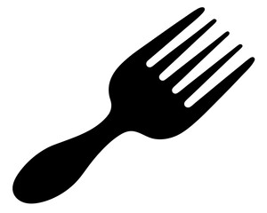 Black and white image of a four pronged fork for dining purposes