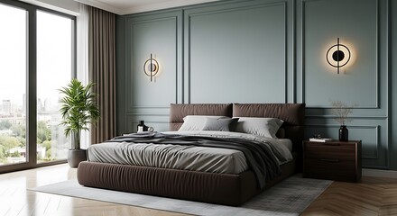 Luxurious Bedroom Oasis with City View and Modern Decor