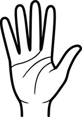 Obraz premium Open Hand Outline Icon