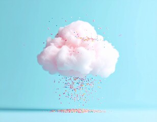 Cotton Candy Cloud Raining Pastel Confetti Sprinkles