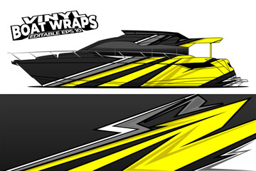 Graphic boat vinyl wrap sticker design