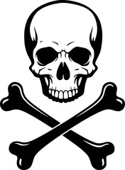 Skull and crossbones icon. Death symbol, danger or poison icon. Vector Illustration.
