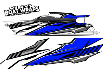 Graphic boat vinyl wrap sticker design