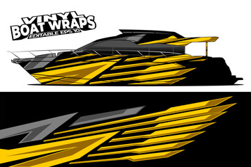 Graphic boat vinyl wrap sticker design