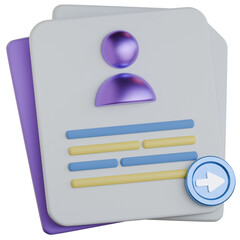 Leave Request Form 3D Icon Colorful Design