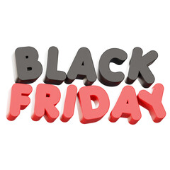 Black Friday Bold Typography 3D Sale Text