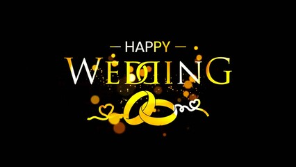 Luxury golden Happy Marriage  design concept, template for poster, cover, banner, social media