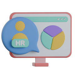 HR Dashboard 3D Icon Colorful Design