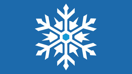White Snowflake Pattern on Blue Background Design for Winter