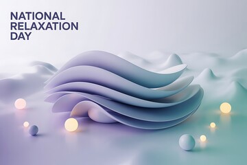 Discover serenity and peace with this tranquil abstract design featuring gentle waves and soft glowing orbs.
