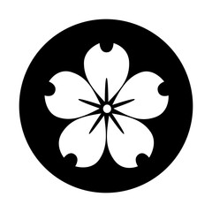 flower icon on black circle