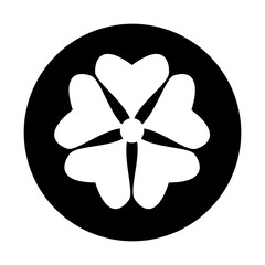 flower icon on black circle