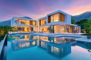 luxury hotel in the evening