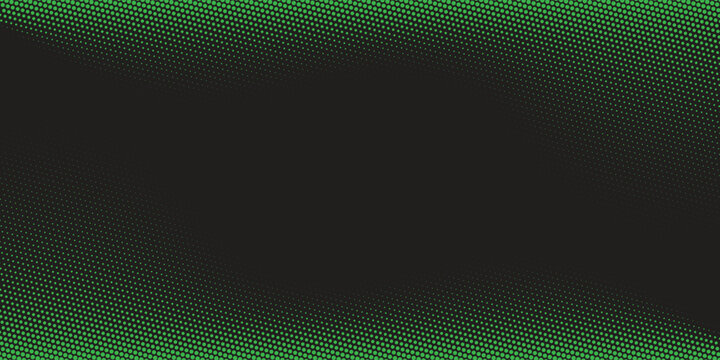 abstract green halftones background on black background