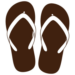Vector illustration of brown and white flip flops perfect for summer vacations and relaxation