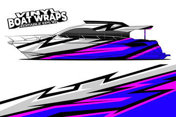Graphic boat vinyl wrap sticker design