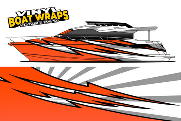 Graphic boat vinyl wrap sticker design