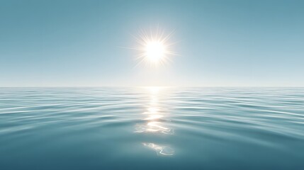 Obraz premium Serene expanse of calm water under a bright sun.