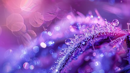 Close Up of Glistening Cannabis Bud with Dew Trichomes in Mystic Gothic Setting