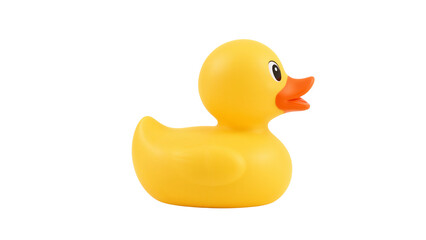 "Adorable Yellow Rubber Duck with Cartoonish Style and Shiny Plastic Texture"