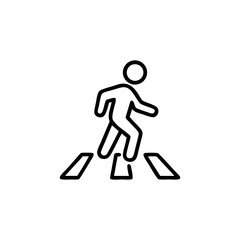 Pedestrian Safety A Simple Graphic of a Person Walking Across a Crosswalk Representing Safe Street Crossing Practices
