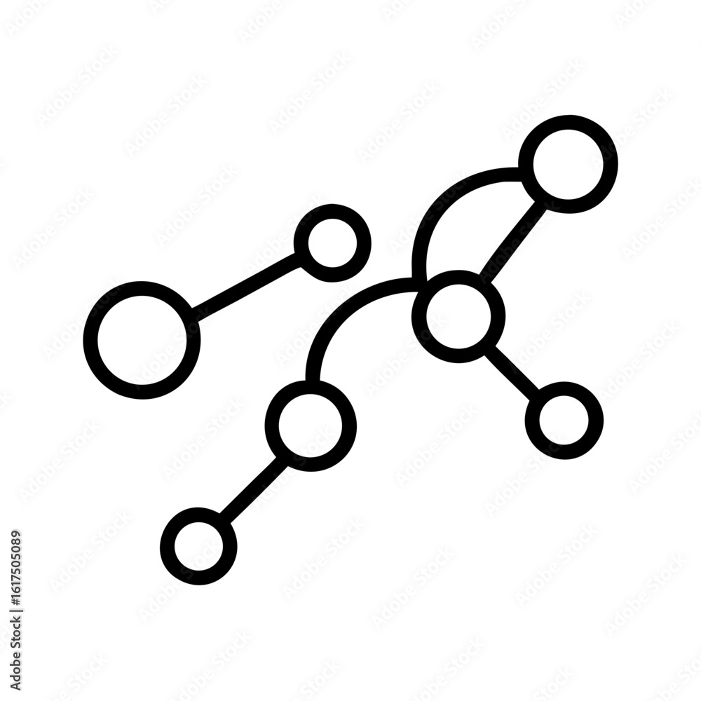 Poster illustration of a network diagram with multiple nodes connected by lines in a minimalist style desig