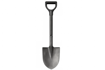 Clean and isolated gardening shovel on a transparent background, ready for compositing into any project