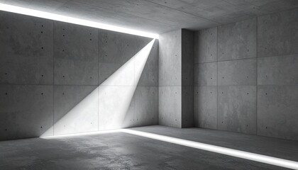 The Concrete Calm and Architectural Precision in a Room Framed by Shadows and Spatial Silence